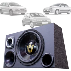 Caixa Trio Som Automotivo Trio Completa Subwoofer Fiat Marea