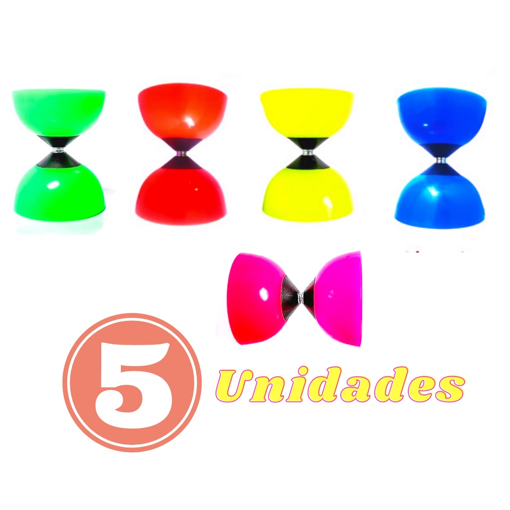 5 Diabolos Profissional + Baqueta De Plástico Malabares Malabarismo