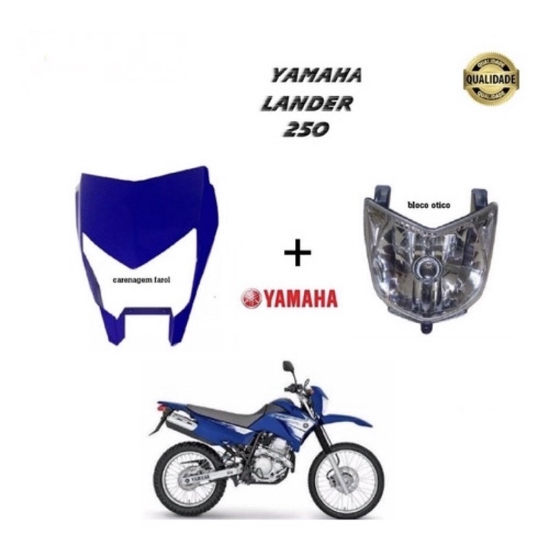 Bloco Otico Farol + Carenagem Farol Lander 250 Azul