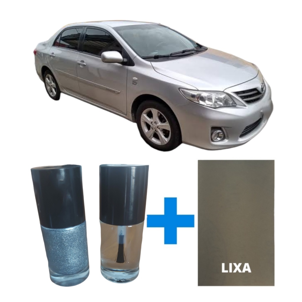 Tinta Tira Risco Automotivo Toyota Corolla Prata Super Nova