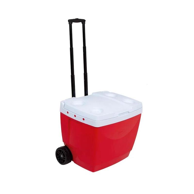 Caixa Térmica 42L com Rodas e Alça Vermelha MOR - Home & Living