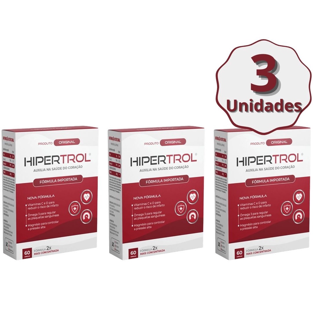 Kit 3 caixas de Hipertrol ajuda reduzir a pressão arterial | Shopee Brasil