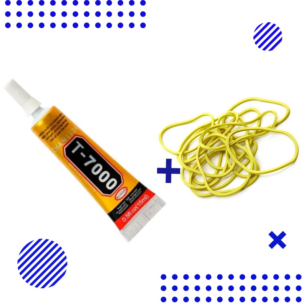 Kit Troca De Tela Com Cola T7000 E Elasticos Para Fixação Ideal Para Reparos Em Celulares Smartphones E Tablets Em Geral