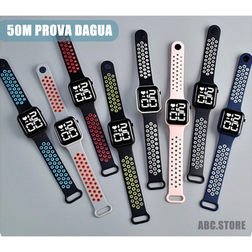 Relógio de Pulso Feminino/Masculino Eletrônico LED Apple LED Casal da Moda Criativo