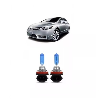 Kit Lampada Super Branca Farol De Milha H11 Honda New Civic