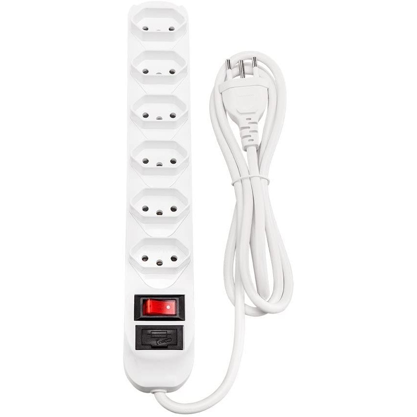 Extensão Eletrica para 6 Entradas Tomada Pino 3 metros Extensor de ...