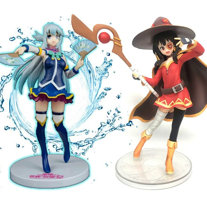 Kurenai densetsu aqua megumin 20cm filme konosuba megumin aqua anime figura  bênção de deus sobre este maravilhoso mundo figura de ação