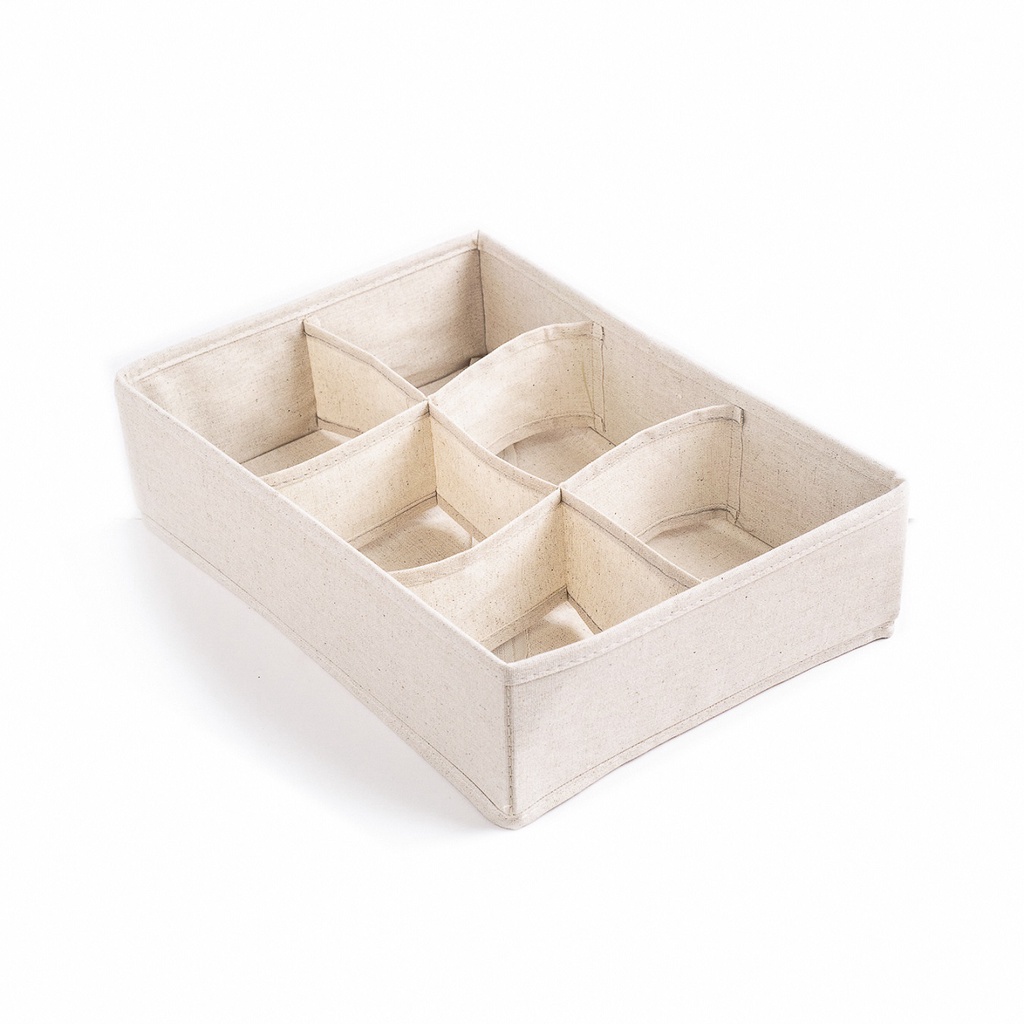 Organizador Dobrável Com 6 Divisórias Quadradas Linho - Oikos em Oferta na Shopee