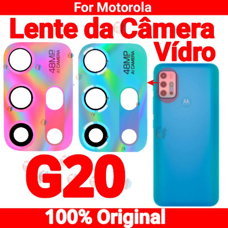 Vidro da Camera Moto G20 Azul Lente da Câmera Traseira Vidrinho Traseiro Motorola g20 Original em Oferta na Shopee