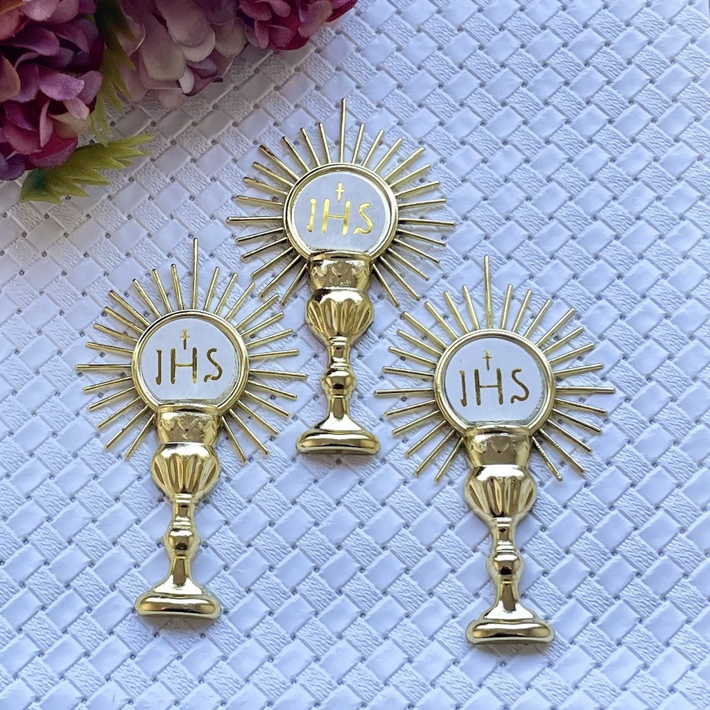 Aplique Ostensório Primeira Comunhão - Eucaristia - "Corpus Christi"- com 12 unid. - Personalizados em Oferta na Shopee