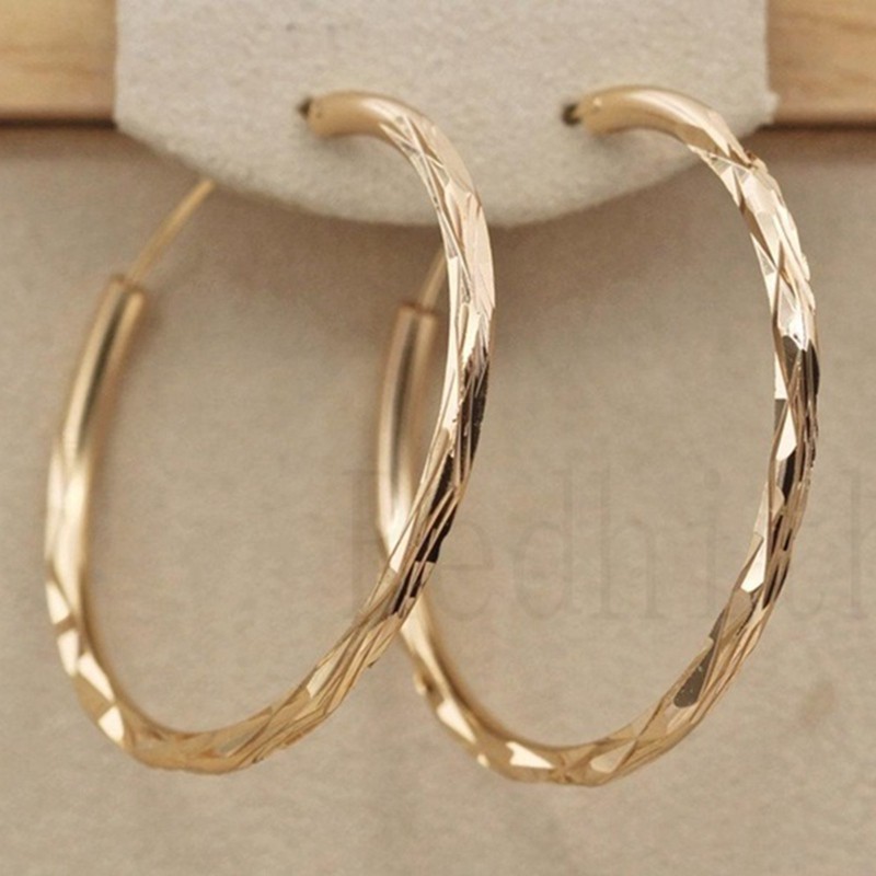 18K Cheio De Ouro-Dia . 1.4 Geometria Big Hoop Concave & Convexo Brincos De Concurso Feminino em Oferta na Shopee