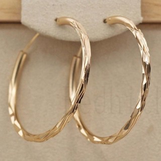 18K Cheio De Ouro-Dia . 1.4 Geometria Big Hoop Concave & Convexo Brincos De Concurso Feminino em Oferta na Shopee