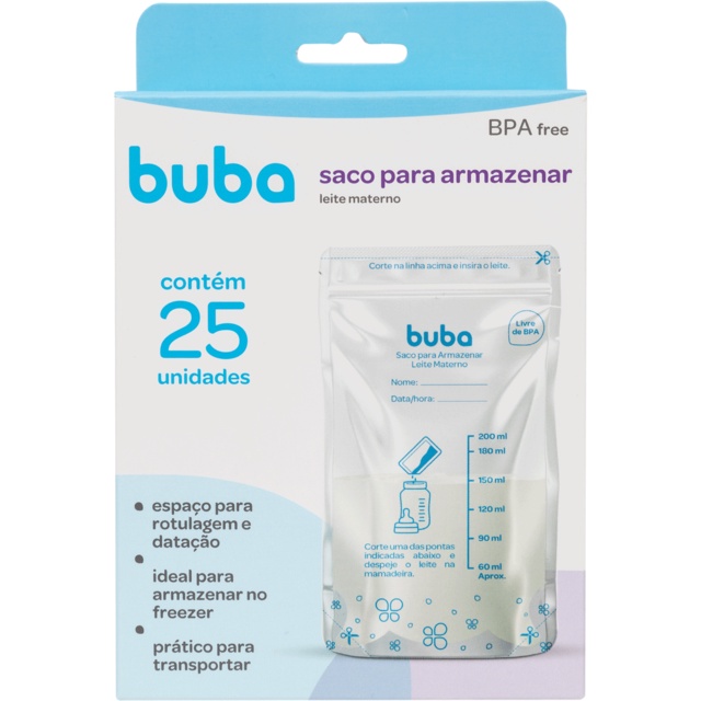 Saco para armazenar leite Materno Buba