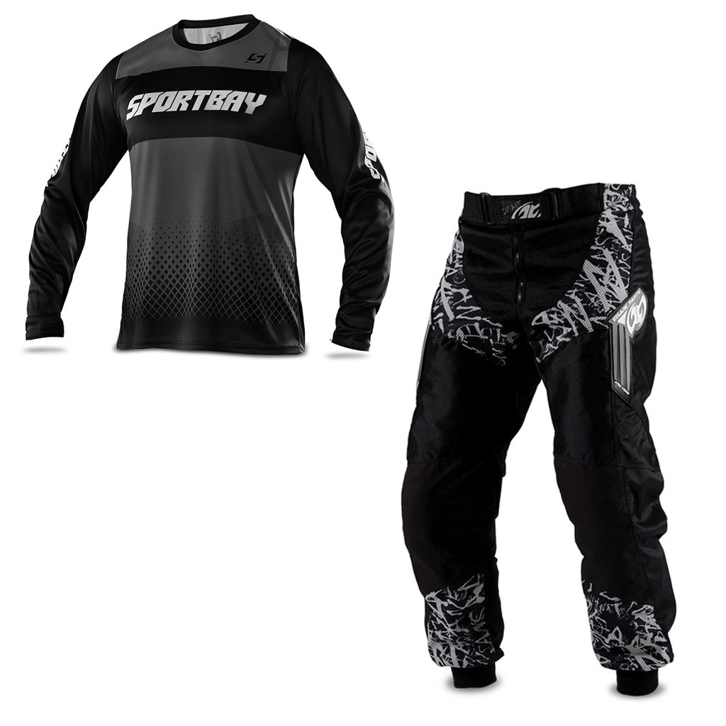 Conjunto Para Trilha Motocross Calça Insane In Black Camisa Sportbay Oficial 01 Cinza Pro Tork em Oferta na Shopee