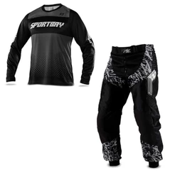 Conjunto Para Trilha Motocross Calça Insane In Black Camisa Sportbay Oficial 01 Cinza Pro Tork