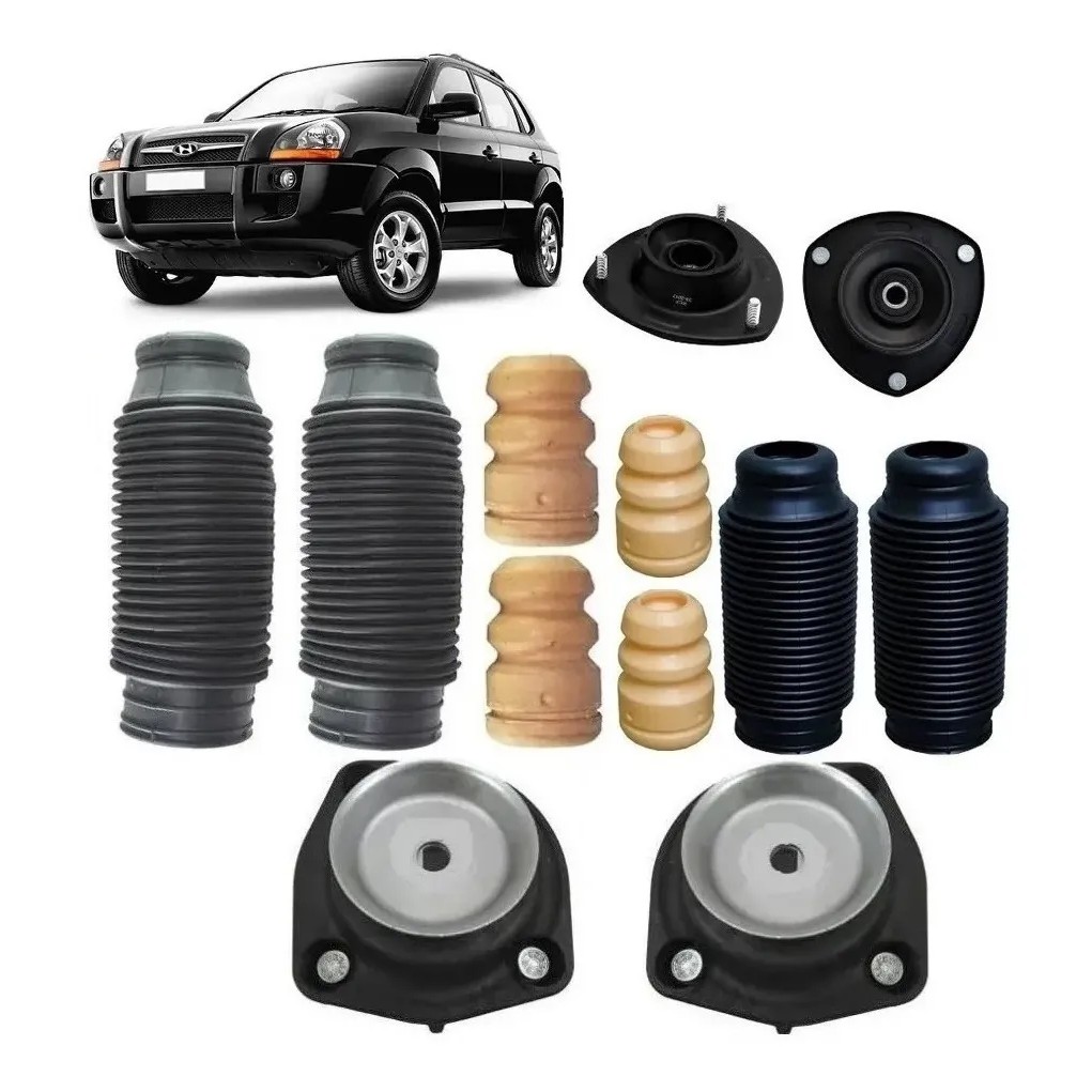 4 Kit Batente Coxim Rolamento Dianteiro Traseiro Hyundai Tucson 2006 2007 2008 2009 2010 2011 2012 2013
