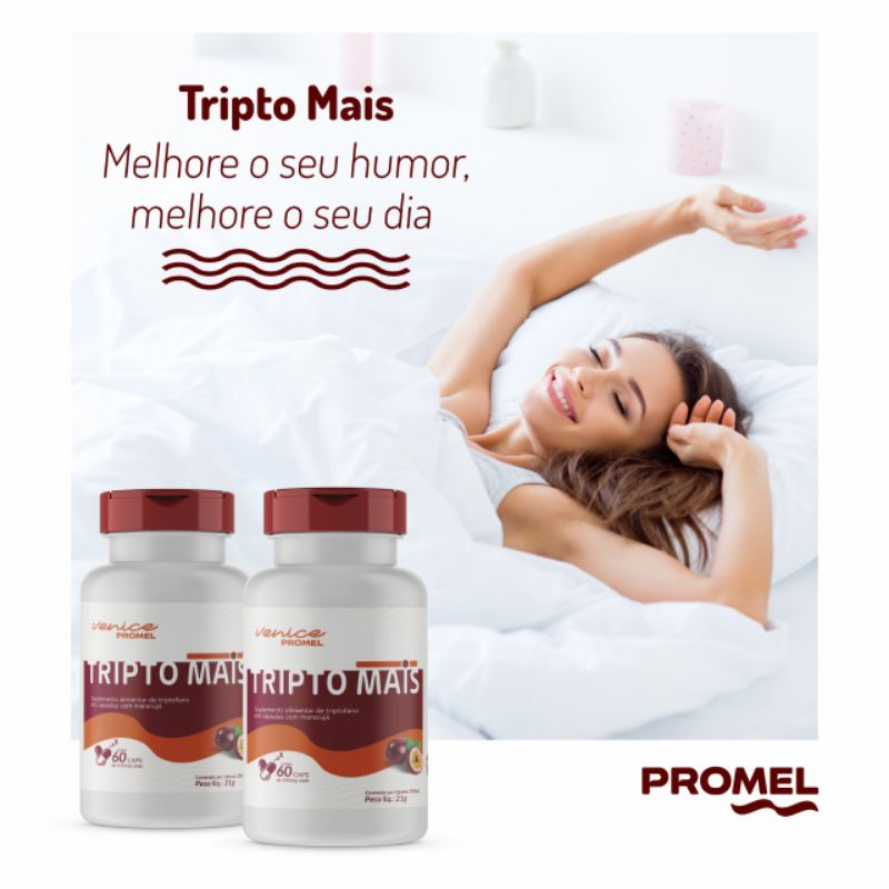 TRIPTO MAIS 60 cápsulas (Promel) UNIDADE [ triptofano+maracujá ]