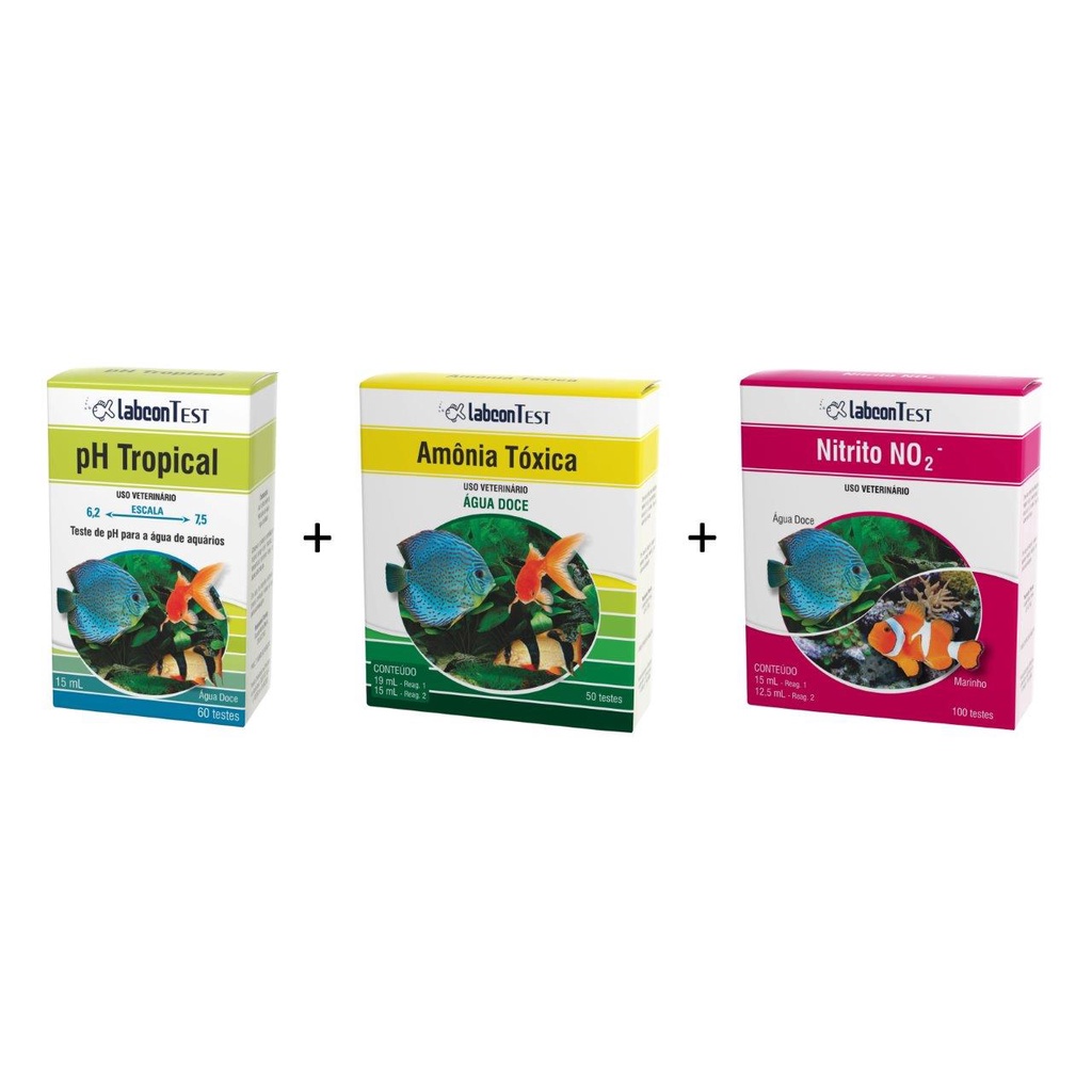 Alcon Labcon Test Kit para Aquário de Água Doce (pH Tropical, NH3 - Amônia e NO2 - Nitrito)