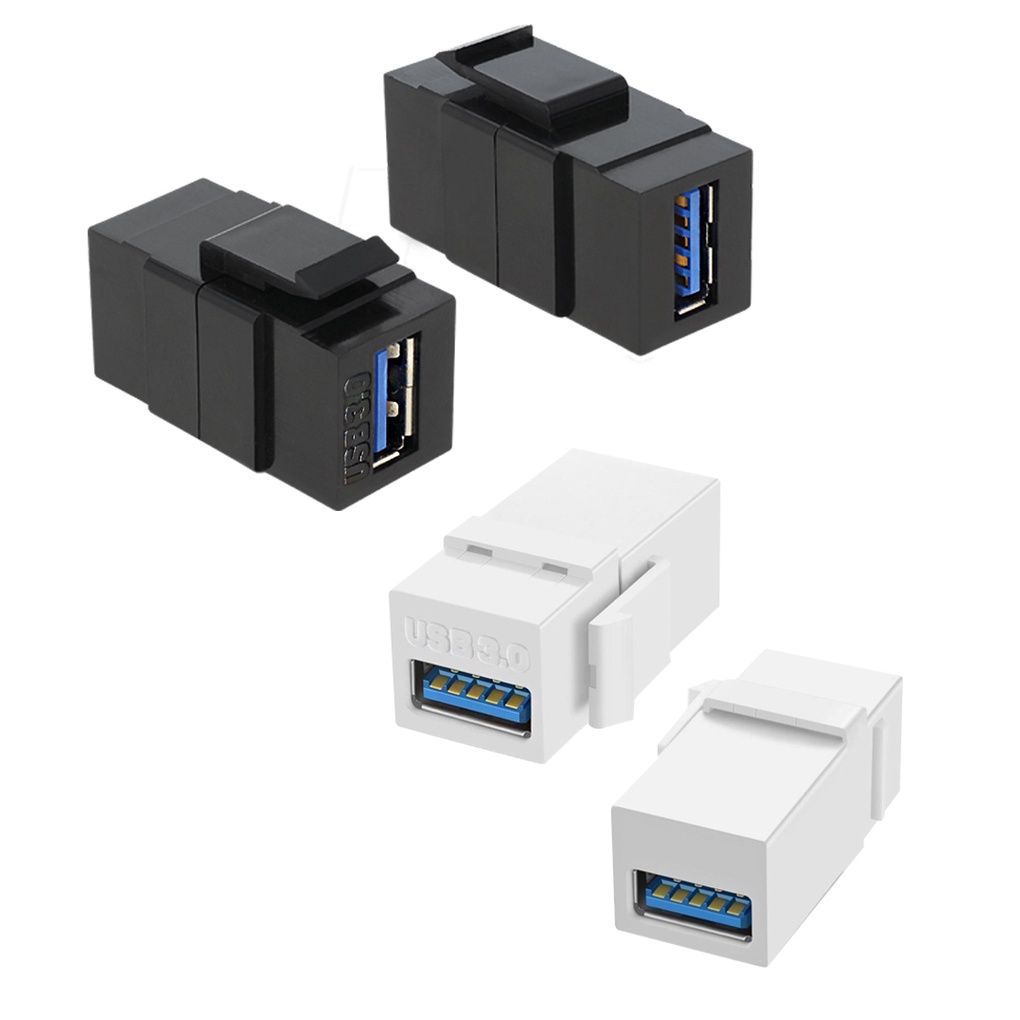 Tomada Keystone Emenda USB 3.0 e 2.0 - Branco ou Preto para Caixa de embutir T4