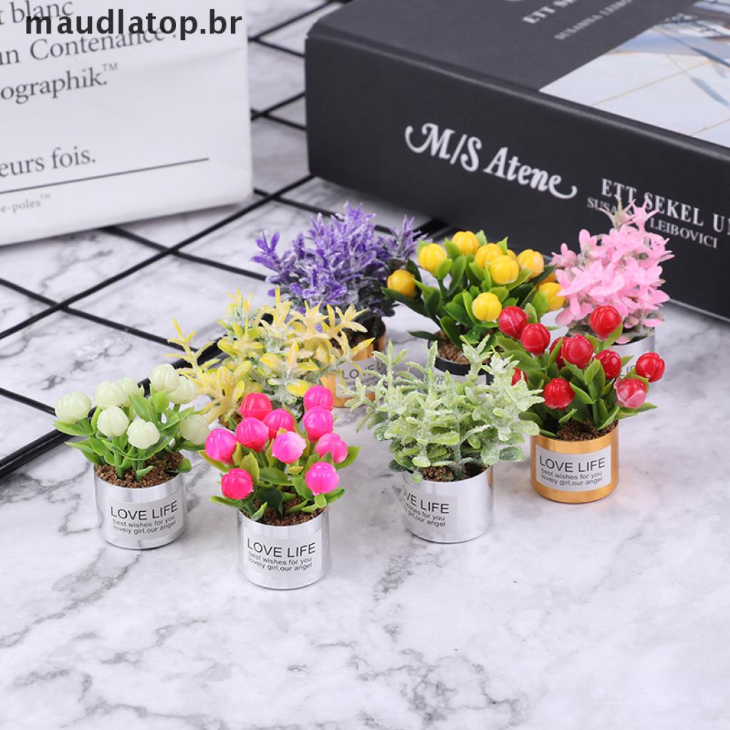 Maud 1pç 1: 12 Mini Vaso De Planta Em Ferro Lavanda Para Decoração De Casa  E Jardim | Shopee Brasil