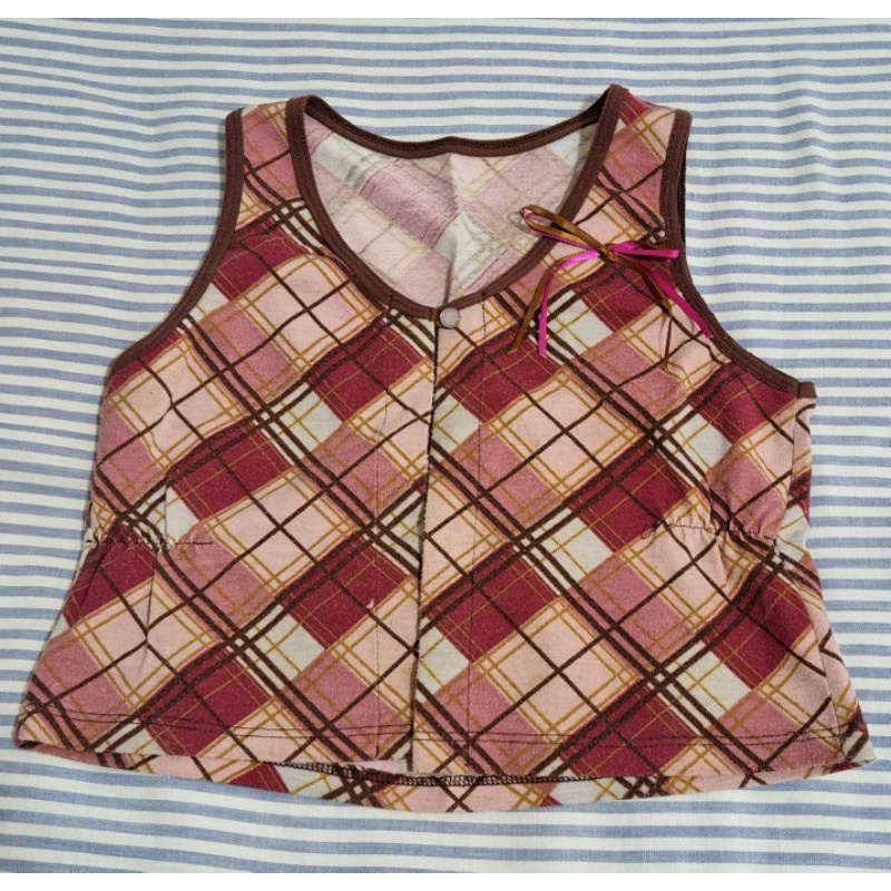 Colete xadrez infantil para meninas tamanho 8/10, feminino, garotas, infanto-juvenil, bazar, brechó, desapego, garimpo