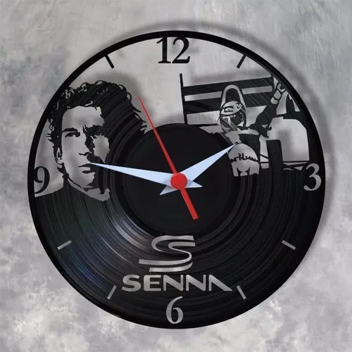 Ayrton Senna - Relógio Disco De Vinil Decoração