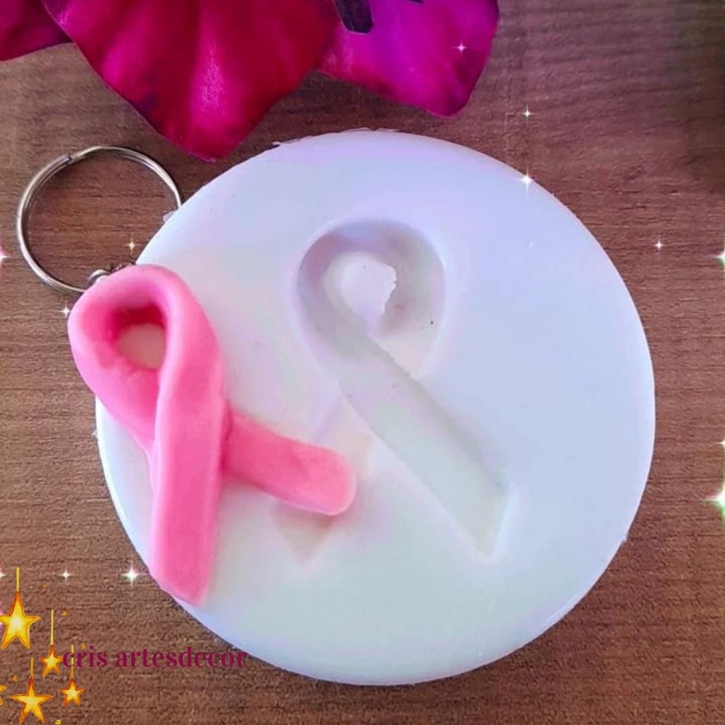 Molde de silicone Laço Outubro  Rosa -Cris Artesdecor