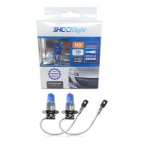 Par Lâmpadas Super Branca H3 Shock Light 55w 8500k 12v