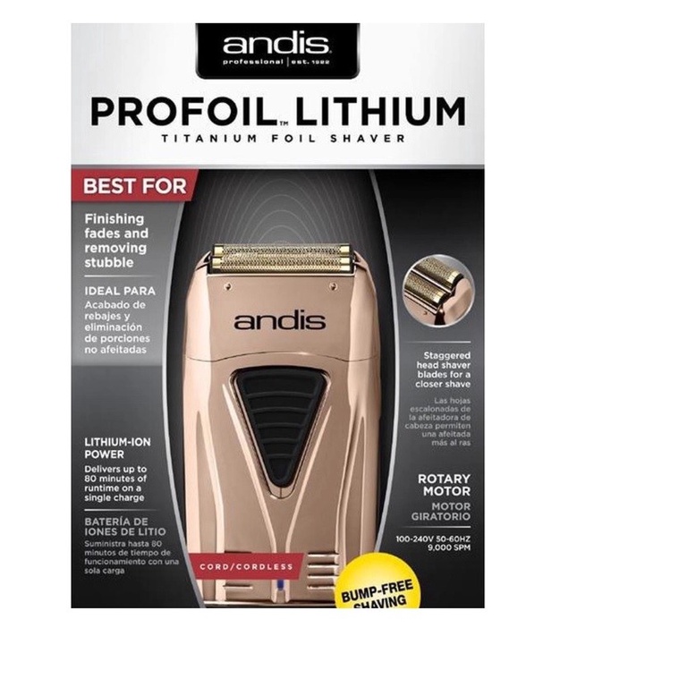 Barbeador Andis Profoil Lithium Titanium Foil Ts-1 Gold