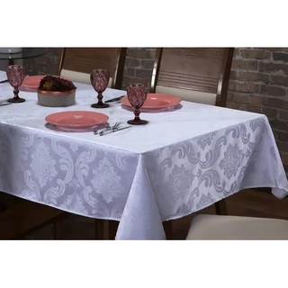 Toalha De Mesa Jacquard Quadrado 1,80 X 1,80 Para 6 Lugares Várias Cores