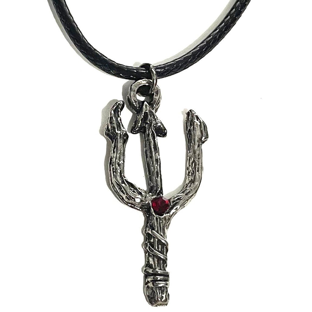 Cordão Pingente Tridente Exú Pomba Gira Ferramenta Orixá Umbanda Candomblé Metal MGT01