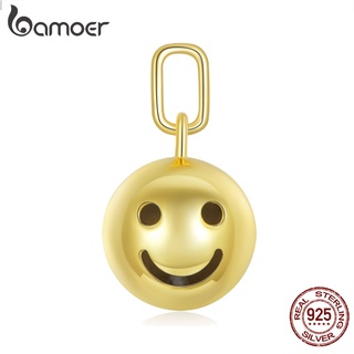 Bamoer Pingente Miçanga 925 Prata Sorridente Encantos Para Colar Diy Pulseira Acessórios