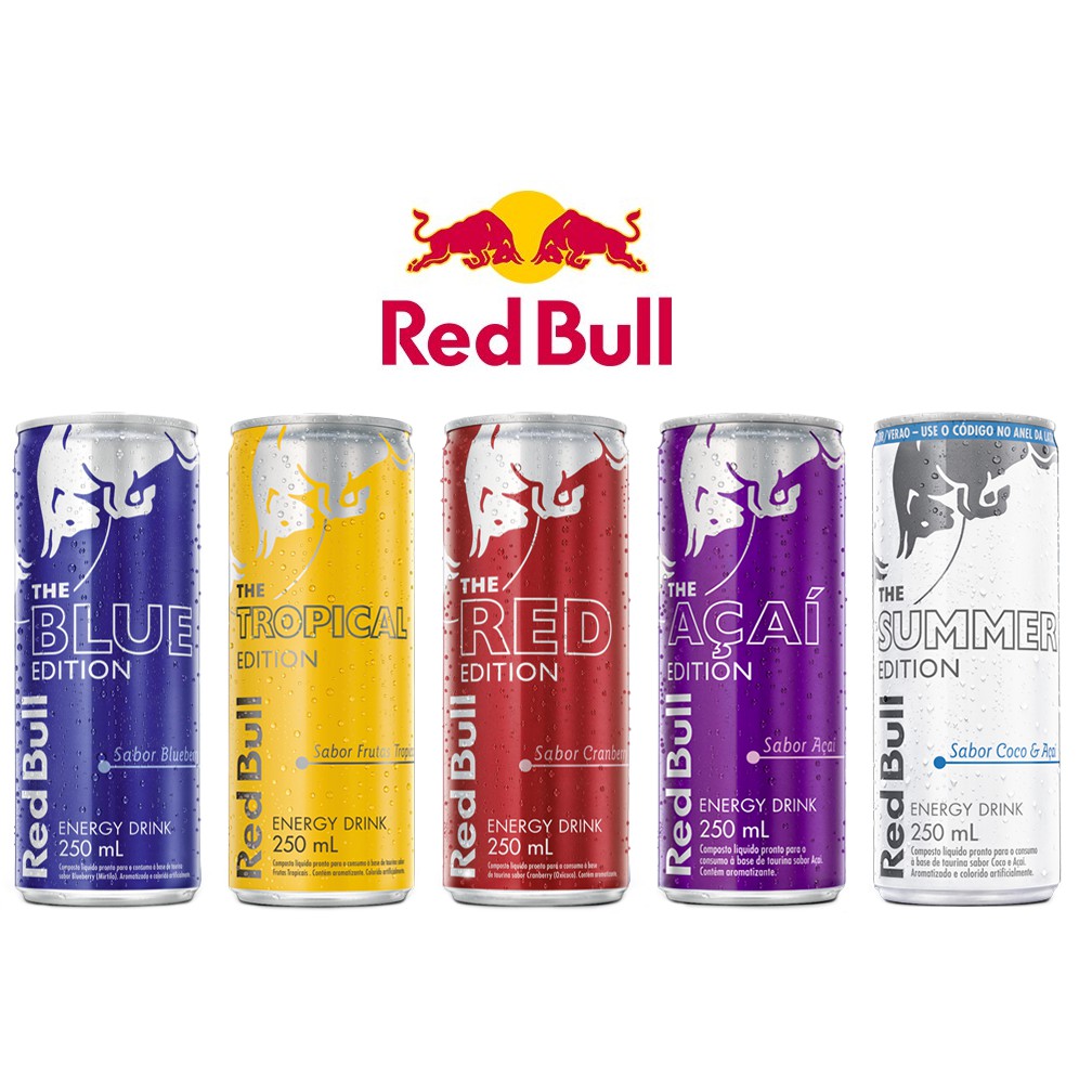 Energetico Red Bull 250ml Sabores Tradicional Sem Acucar Acai Melancia Coco Com Acai Shopee Brasil