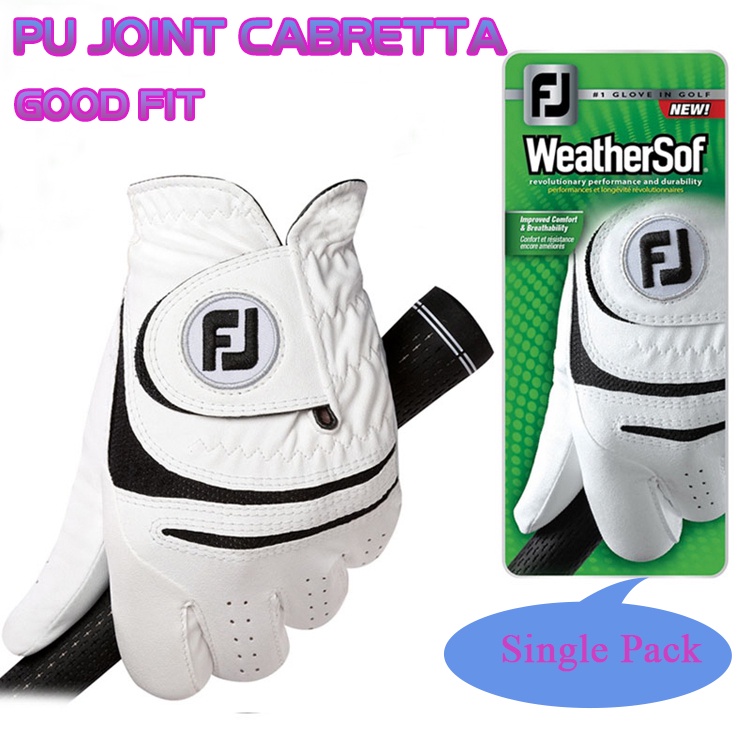 (Venda Quente) Luvas De Golfe Masculinas WeatherSof PU Antiderrapante Respirável Mão Esquerda E Direita Com 1 Peça