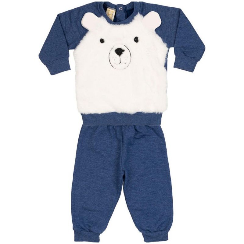 Conjunto inverno, moletom flanelado