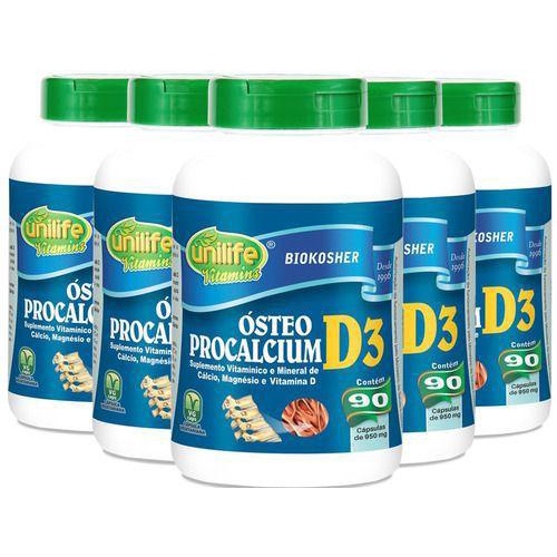 Ósteo Procalcium D3 90 Cápsulas (950mg) Cálcio, Magnésio e Vitamina D3 - Unilife