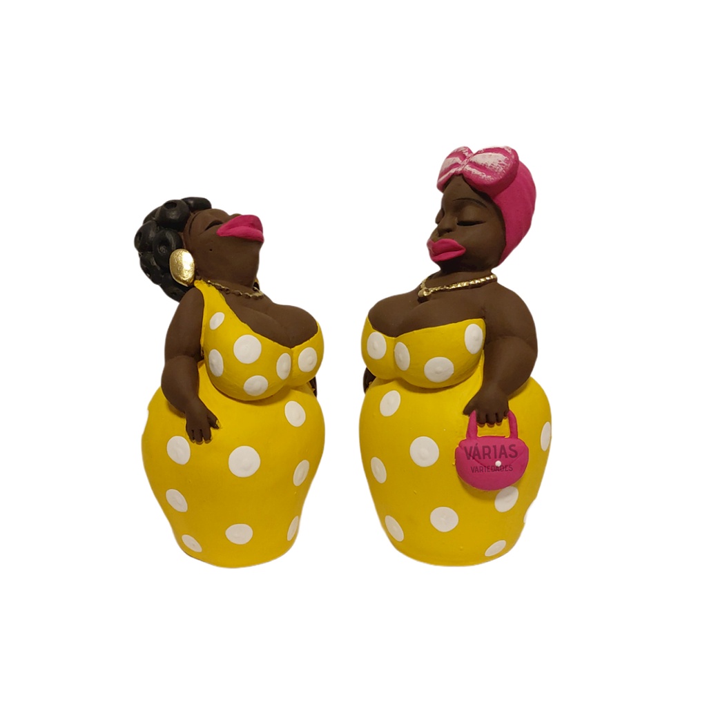 Namoradeira Boneca Gordinha Amarela Janela Varanda Estatua Decorativa Africana Busto Em Gesso