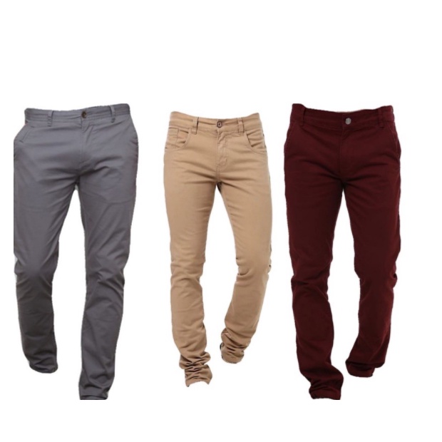 CALÇAS SARJA JEANS MASCULINO COM LYCRA colorido Cintura normal 2022 em Oferta na Shopee