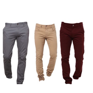 CALÇAS SARJA JEANS MASCULINO COM LYCRA colorido Cintura normal 2022 em Oferta na Shopee