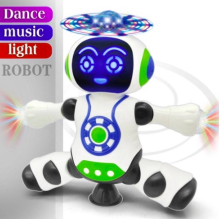 Brinquedo Robô Dança Dançarino Gira 360 Graus Robot Som & Luz Led Música Criança Yijun MS30028