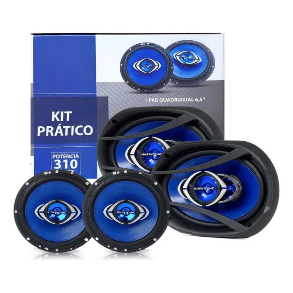 Kit Alto Falante Prático Hurricane 6+6x9 280w Rms Quadriaxial em Oferta na Shopee