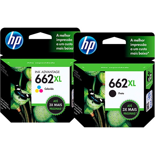 Kit Cartuchos Hp 662xl Preto Color Originais 1516 2516 2546