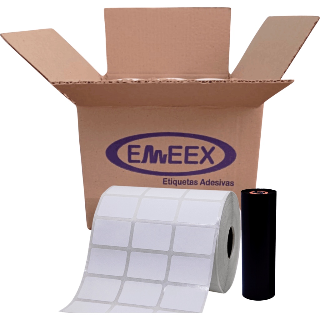 Etiqueta Couchê 33x22 mm Caixa 10 Rolos + 5 Ribbons Cera em Oferta na Shopee