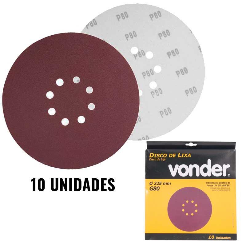 Disco de Lixa para Lixadeira de Teto LPV 600 e LPV 1000 Grão 80 Kit 10 Unidades VONDER em Oferta na Shopee