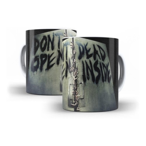 Caneca Branca de Cerâmica The Walking Dead Dont Open Dead Inside