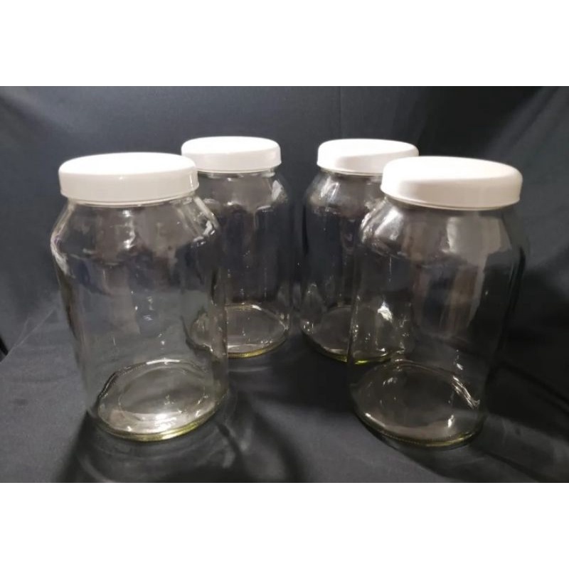 kit com 6 potes de vidro conserva 3 litros com tampa plastica