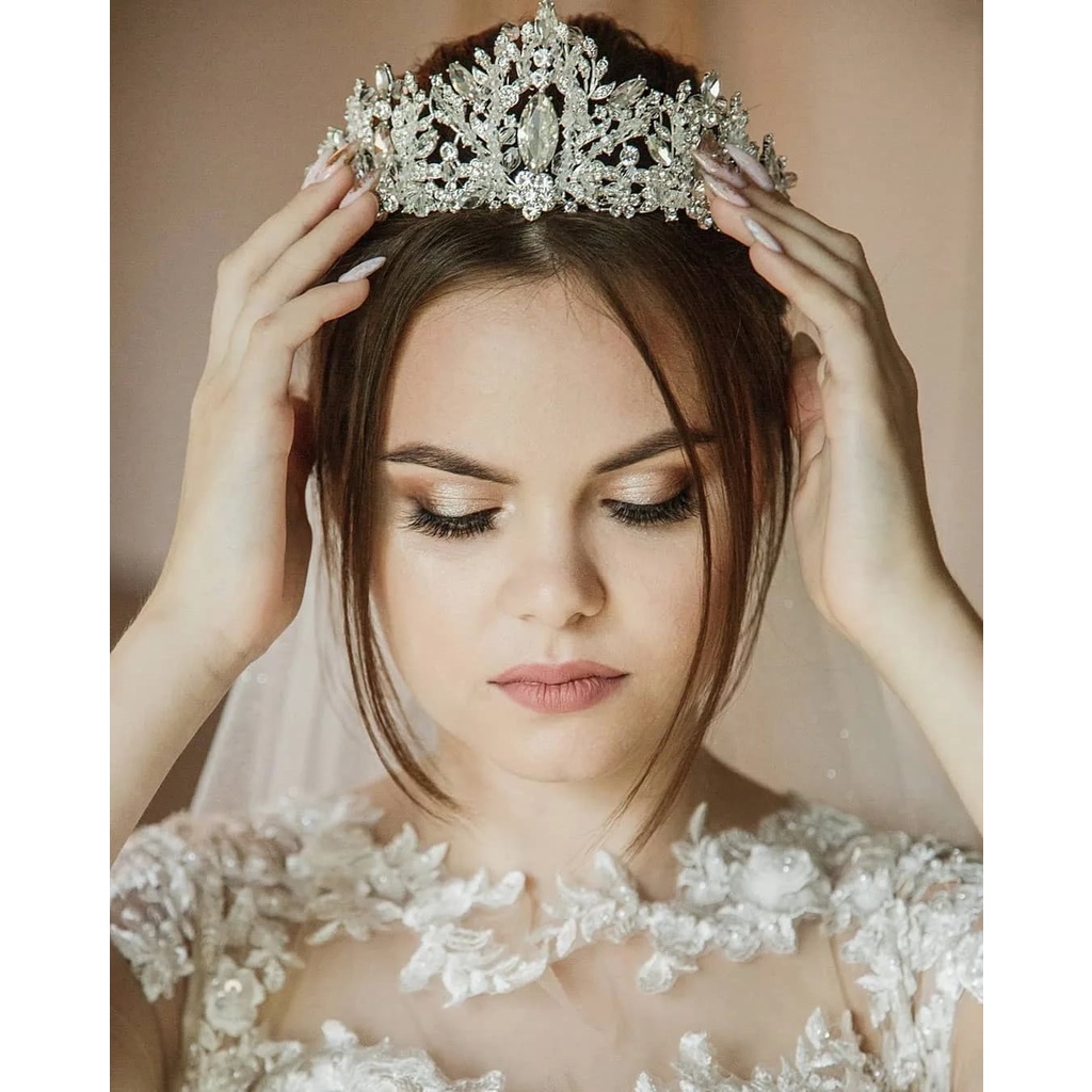 Tiara Porta Coque Prata Coroa Noiva Casamento Festa de 15 Anos Debutante Penteado Elegante