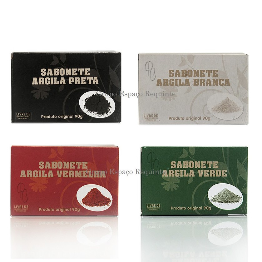 Sabonete Argila em Barra tratamento facial skin care do rosto limpeza e elasticidade