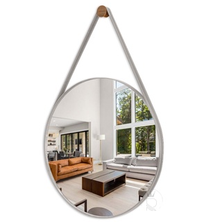 Espelho Decorativo Grande Redondo Adnet Suspenso 60cm Suporte Couro Pino Decoração em Oferta na Shopee