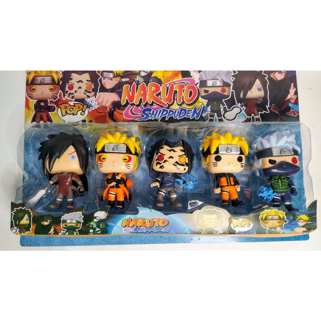 Kit com 5 Bonecos Desenho Naruto Shippuden Pop Grande no Shoptime